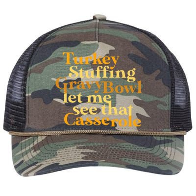 Funny Turkey Stuffing Gravy Bowl Thanksgiving Lover Retro Rope Trucker Hat Cap