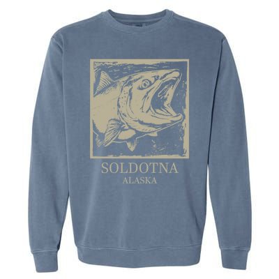 Fishing Town Souvenir Soldotna Alaska Gift Garment-Dyed Sweatshirt