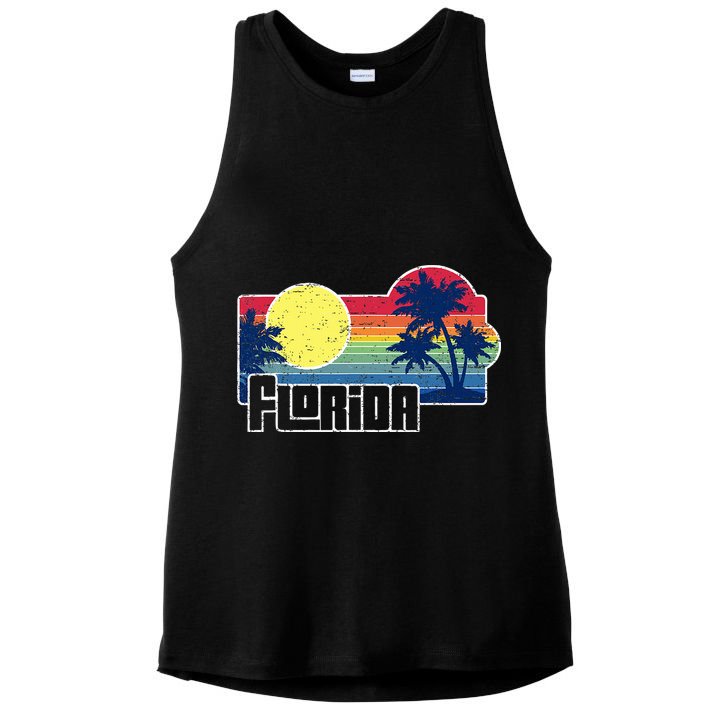 Florida The Sunshine State Florida Vacation Ladies PosiCharge Tri-Blend Wicking Tank