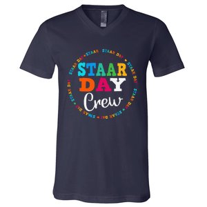 Funny Test Staar Day Crew Mode On Teacher Testing Ideas V-Neck T-Shirt