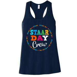 Funny Test Staar Day Crew Mode On Teacher Testing Ideas Women's Racerback Tank