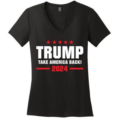 American President Donald Trump Supporters Take America Back Women's V-Neck T-Shirt
