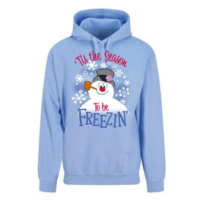 Frosty The Snow 'Tis The Season To Be Freezin' Cool Gift Unisex Surf Hoodie