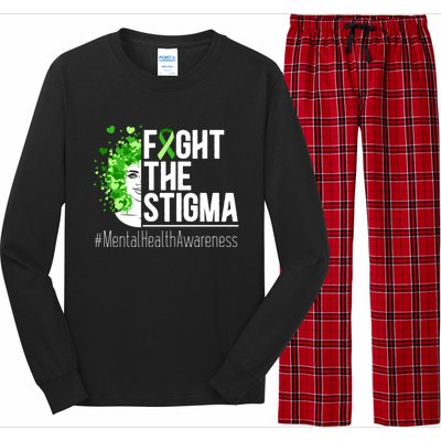 Fight The Stigma Tal Health Awareness Therapy Is Cool Great Gift Long Sleeve Pajama Set