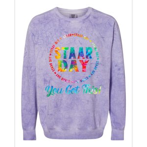 Funny Test Staar Day Mode On Teacher Testing Ideas School Colorblast Crewneck Sweatshirt