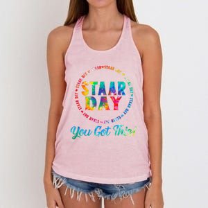 Funny Test Staar Day Mode On Teacher Testing Ideas School Women's Knotted Racerback Tank