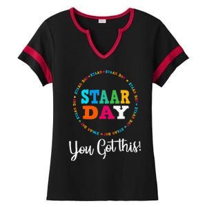 Funny Test Staar Day Mode On Teacher Testing Ideas School Ladies Halftime Notch Neck Tee