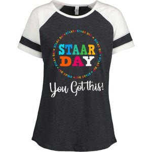 Funny Test Staar Day Mode On Teacher Testing Ideas School Enza Ladies Jersey Colorblock Tee