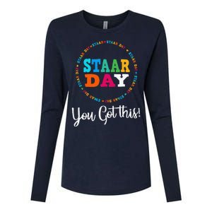 Funny Test Staar Day Mode On Teacher Testing Ideas School Womens Cotton Relaxed Long Sleeve T-Shirt