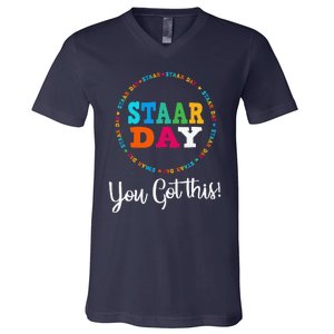 Funny Test Staar Day Mode On Teacher Testing Ideas School V-Neck T-Shirt