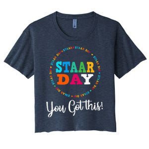 Funny Test Staar Day Mode On Teacher Testing Ideas School Women's Crop Top Tee