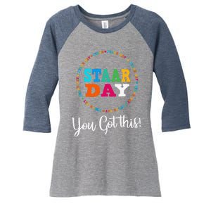 Funny Test Staar Day Mode On Teacher Testing Ideas School Women's Tri-Blend 3/4-Sleeve Raglan Shirt