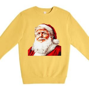 Funny Trump Santa Hat Donald Trump Christmas New Year Xmas Premium Crewneck Sweatshirt