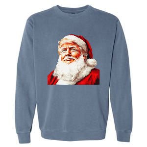 Funny Trump Santa Hat Donald Trump Christmas New Year Xmas Garment-Dyed Sweatshirt