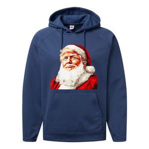 Funny Trump Santa Hat Donald Trump Christmas New Year Xmas Performance Fleece Hoodie