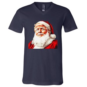 Funny Trump Santa Hat Donald Trump Christmas New Year Xmas V-Neck T-Shirt