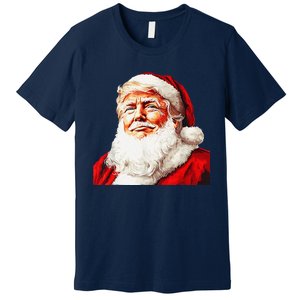 Funny Trump Santa Hat Donald Trump Christmas New Year Xmas Premium T-Shirt