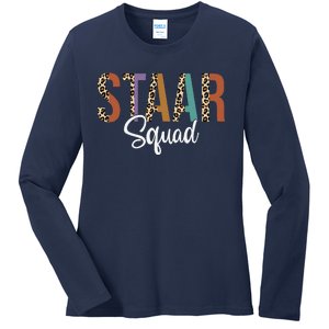 Funny Test Staar Day Squad Mode On Teacher Testing Ideas Ladies Long Sleeve Shirt