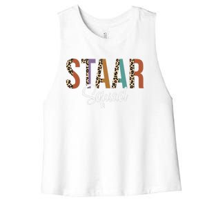 Funny Test Staar Day Squad Mode On Teacher Testing Ideas Women's Racerback Cropped Tank