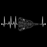 F14 Tomcat Schematic Airplane Pulse Ekg Pilot Heartbeat Cute Gift Sustainable Bucket Hat
