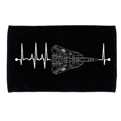 F14 Tomcat Schematic Airplane Pulse Ekg Pilot Heartbeat Cute Gift Microfiber Hand Towel