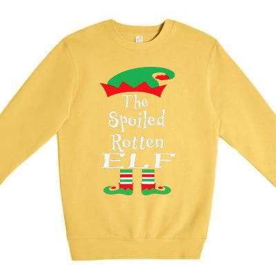 Funny The Spoiled Rotten Elf Christmas Matching Family Premium Crewneck Sweatshirt