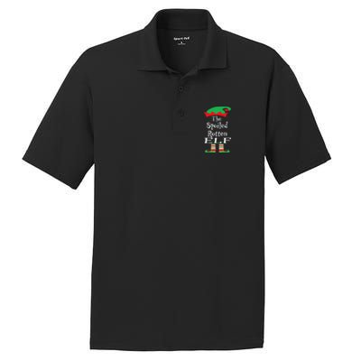 Funny The Spoiled Rotten Elf Christmas Matching Family PosiCharge RacerMesh Polo