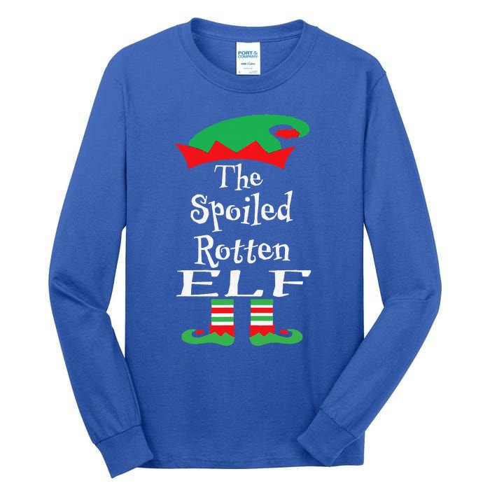 Funny The Spoiled Rotten Elf Christmas Matching Family Tall Long Sleeve T-Shirt