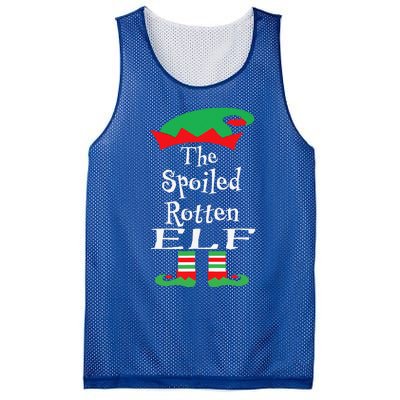 Funny The Spoiled Rotten Elf Christmas Matching Family Mesh Reversible Basketball Jersey Tank