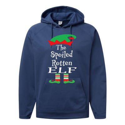 Funny The Spoiled Rotten Elf Christmas Matching Family Performance Fleece Hoodie