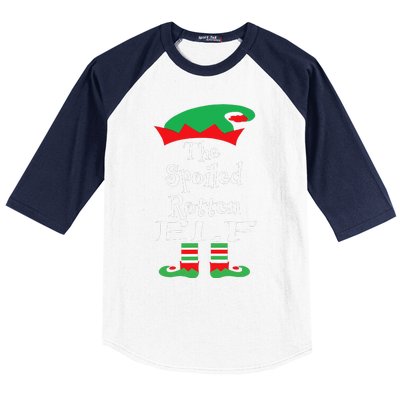 Funny The Spoiled Rotten Elf Christmas Matching Family Baseball Sleeve Shirt