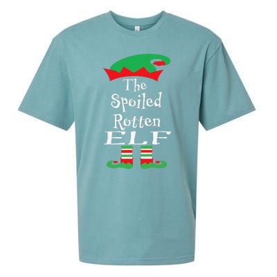 Funny The Spoiled Rotten Elf Christmas Matching Family Sueded Cloud Jersey T-Shirt