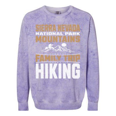 Family Trip Sierra Nevada National Park 2024 Mountain Hiking Great Gift Colorblast Crewneck Sweatshirt