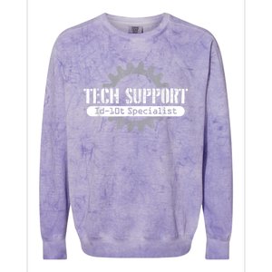 Funny Tech Support Id10t Computer Idiot Joke Colorblast Crewneck Sweatshirt