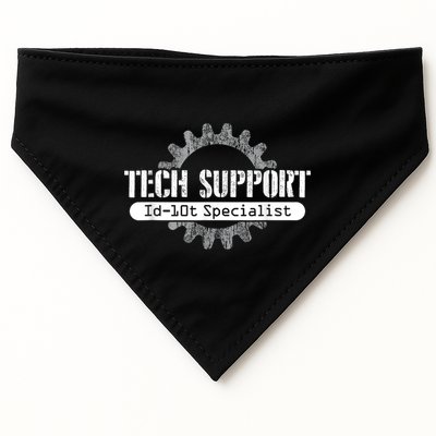 Funny Tech Support Id10t Computer Idiot Joke USA-Made Doggie Bandana