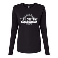 Funny Tech Support Id10t Computer Idiot Joke Womens Cotton Relaxed Long Sleeve T-Shirt