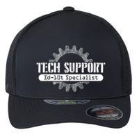 Funny Tech Support Id10t Computer Idiot Joke Flexfit Unipanel Trucker Cap