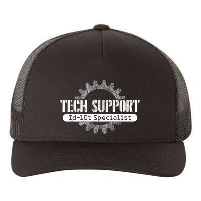 Funny Tech Support Id10t Computer Idiot Joke Yupoong Adult 5-Panel Trucker Hat