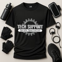 Funny Tech Support Id10t Computer Idiot Joke Performance Shirt