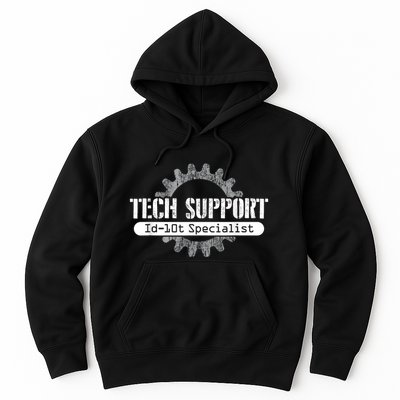 Funny Tech Support Id10t Computer Idiot Joke Hoodie