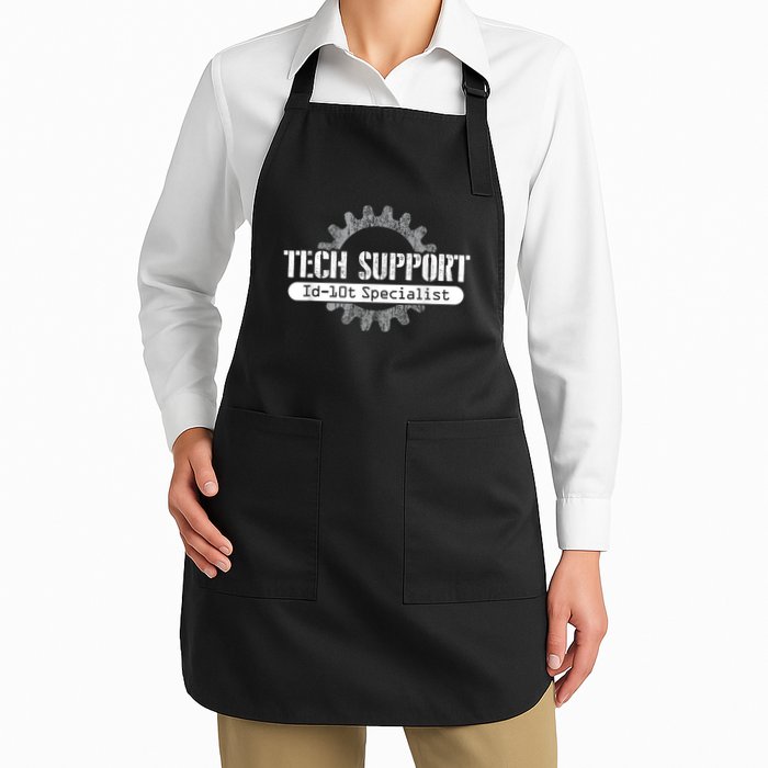 Funny Tech Support Id10t Computer Idiot Joke Apron