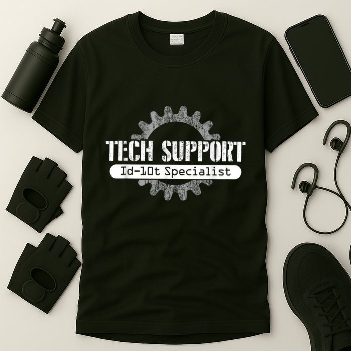 Funny Tech Support Id10t Computer Idiot Joke T-Shirt