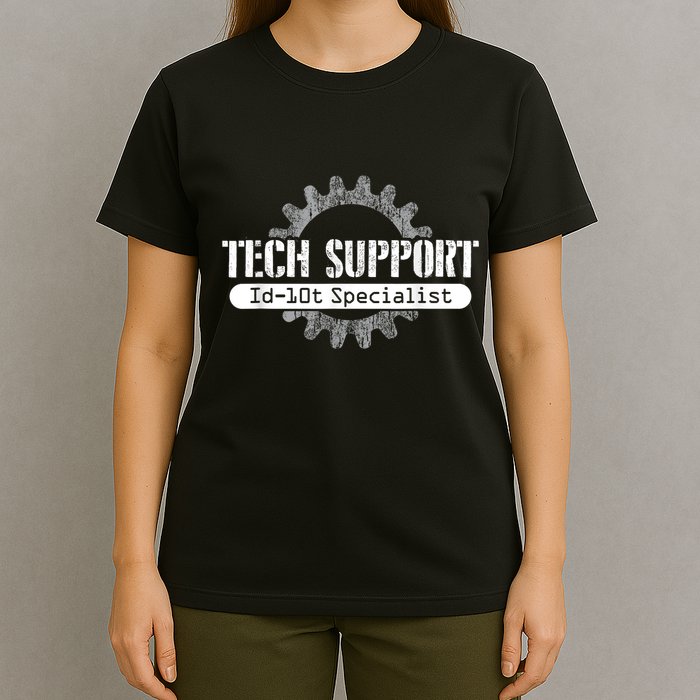 Funny Tech Support Id10t Computer Idiot Joke T-Shirt