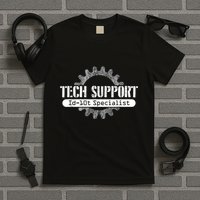 Funny Tech Support Id10t Computer Idiot Joke T-Shirt
