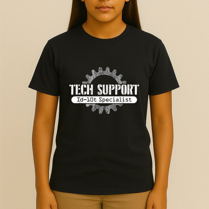 Funny Tech Support Id10t Computer Idiot Joke T-Shirt