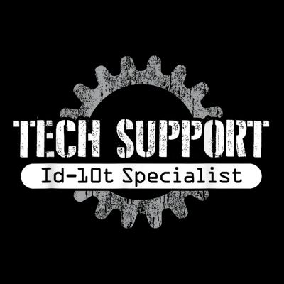 Funny Tech Support Id10t Computer Idiot Joke T-Shirt