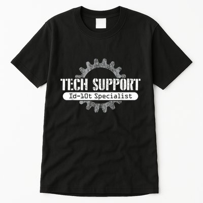 Funny Tech Support Id10t Computer Idiot Joke Tall T-Shirt