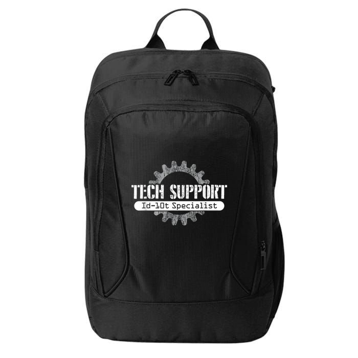 Funny Tech Support Id10t Computer Idiot Joke City Backpack