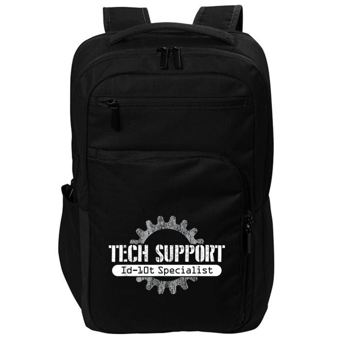 Funny Tech Support Id10t Computer Idiot Joke Impact Tech Backpack