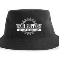 Funny Tech Support Id10t Computer Idiot Joke Sustainable Bucket Hat
